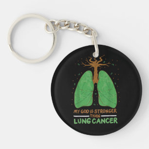 My God Is Stronger Than Lung Cancer  Key Ring