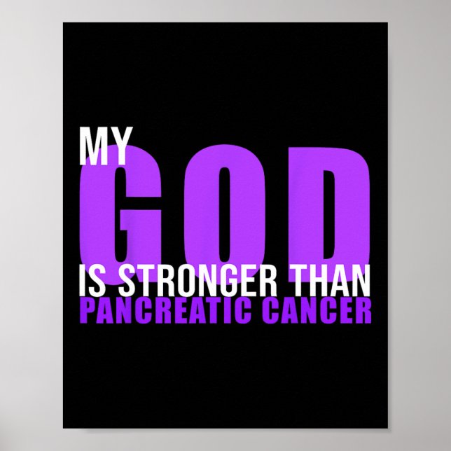 My God is stronger than Pancreatic cancer Awarenes Poster (Front)