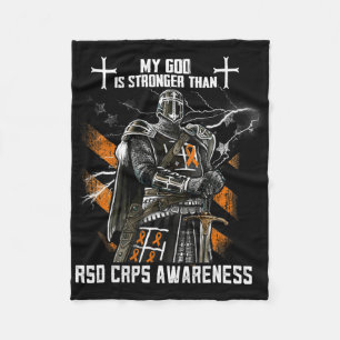 My God Is Stronger Than Rsd Crps Awareness Fleece Blanket