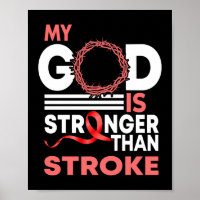 My God Is Stronger Than Stroke Awareness Ribbon