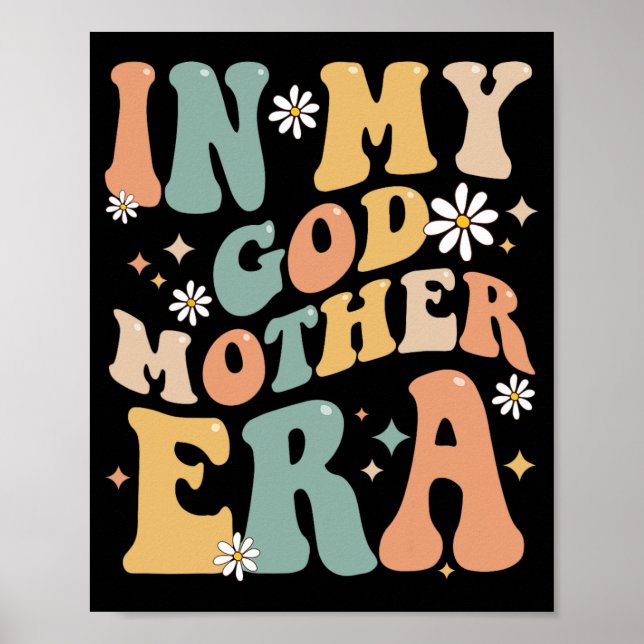 My Godmother Era Lover Groovy Retro Mum Funny Moth Poster (Front)
