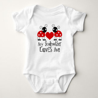 My Godmother Loves Me ladybug girls t-shirt Baby Bodysuit