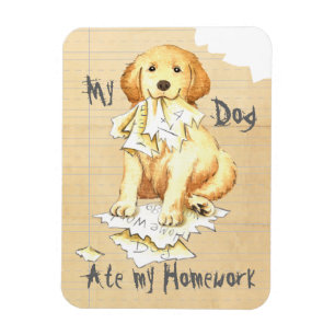 My Golden Ate My Homework Magnet