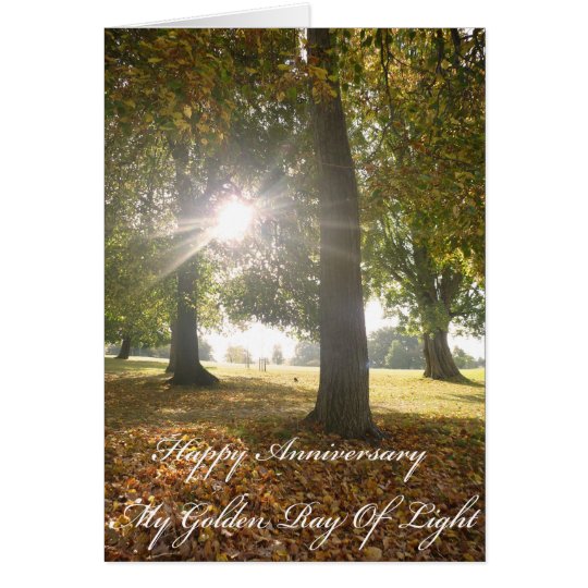 My Golden Ray Of Light Anniversary Card