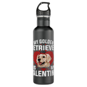 My Golden Retriever Is My Valentine Boys Girls 710 Ml Water Bottle