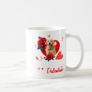 My Golden Retriever Is My Valentine Owner Floral H Coffee Mug