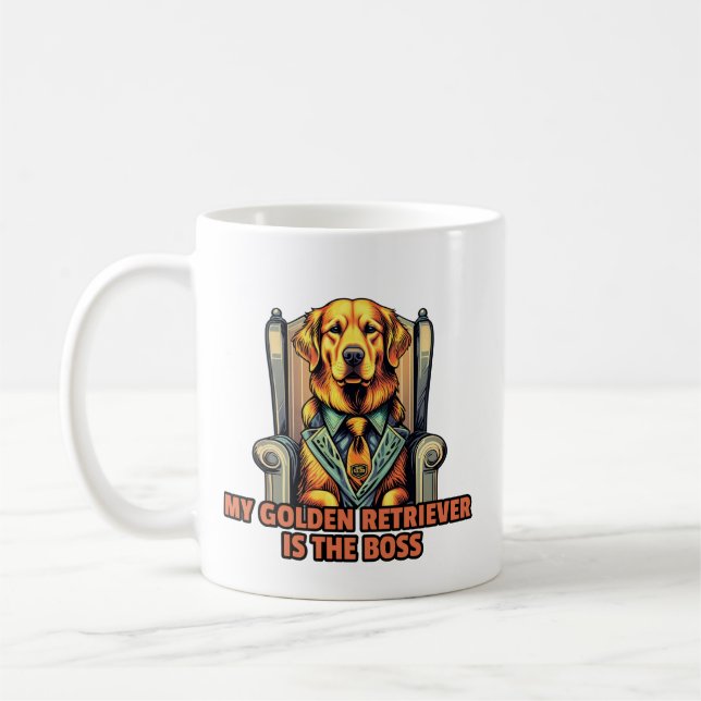 My Golden Retriever Is The Boss  Coffee Mug (Left)