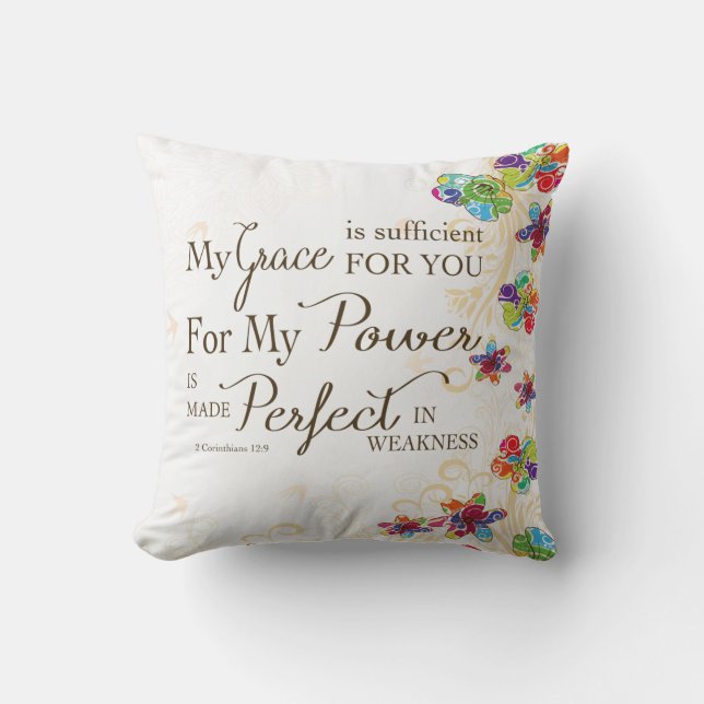 My Grace is Sufficient For You Cushion (Front)