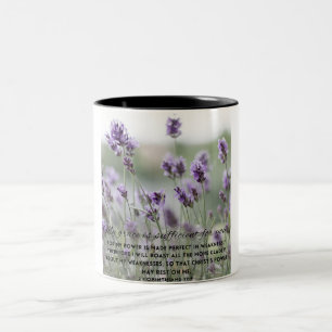 My Grace Purple Flowers Bible Verse Mug