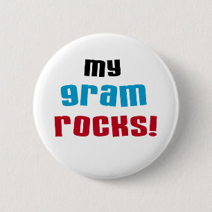 My Gram Rocks T-shirts and Gifts 6 Cm Round Badge