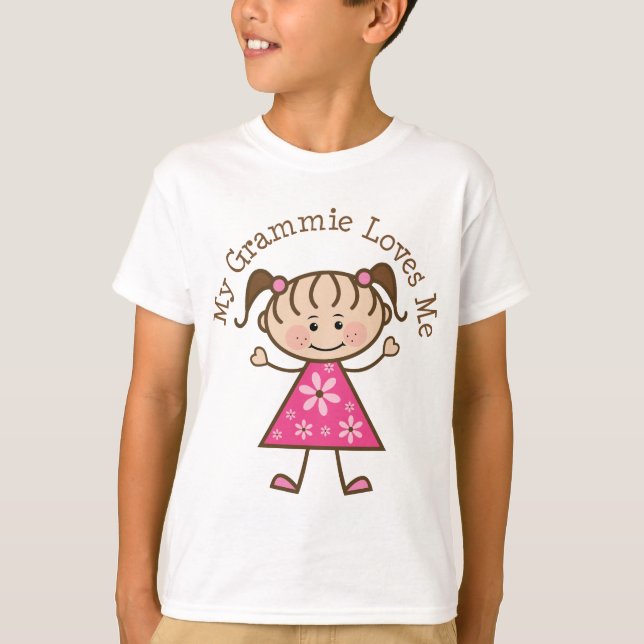 My Grammie Loves Me Stick Figure T-Shirt (Front)