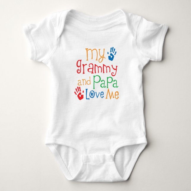 My Grammy and Papa Love Me Grandson Outfit Baby Bodysuit (Front)