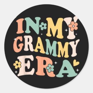 My Grammy Era Funny Sarcastic Groovy Retro Mothers Classic Round Sticker