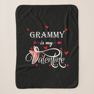 My Grammy Is My Valentine Valentines Day Grandson Sherpa Blanket