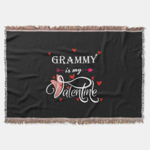 My Grammy Is My Valentine Valentines Day Grandson Throw Blanket