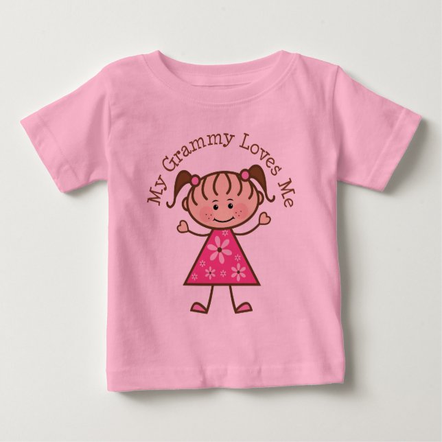 My Grammy Loves Me Stick Figure Baby T-Shirt (Front)