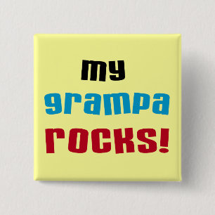 My Grampa Rocks T shirts and Gifts 15 Cm Square Badge