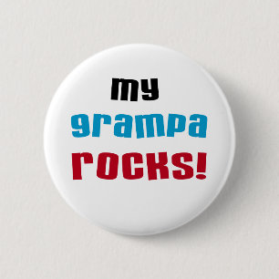 My Grampa Rocks T shirts and Gifts 6 Cm Round Badge