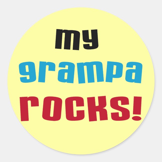 My Grampa Rocks T shirts and Gifts Classic Round Sticker (Front)