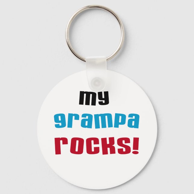 My Grampa Rocks T shirts and Gifts Key Ring (Front)