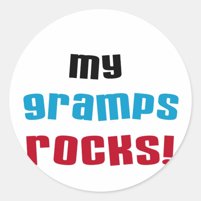 My Gramps Rocks T-shirts and Gifts Classic Round Sticker (Front)