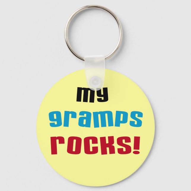My Gramps Rocks T-shirts and Gifts Key Ring (Front)