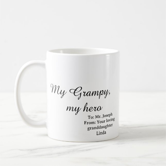 My Grampy My Hero Grandpa Coffee Mug (Left)