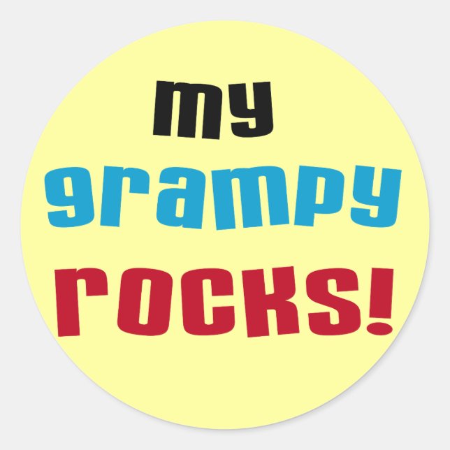 My Grampy Rocks T shirts and Gifts Classic Round Sticker (Front)