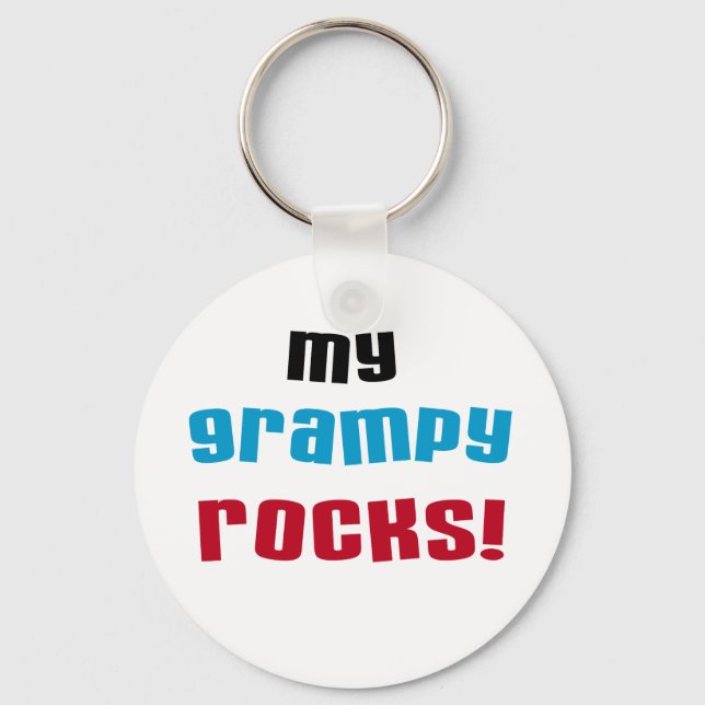 My Grampy Rocks T shirts and Gifts Key Ring (Front)