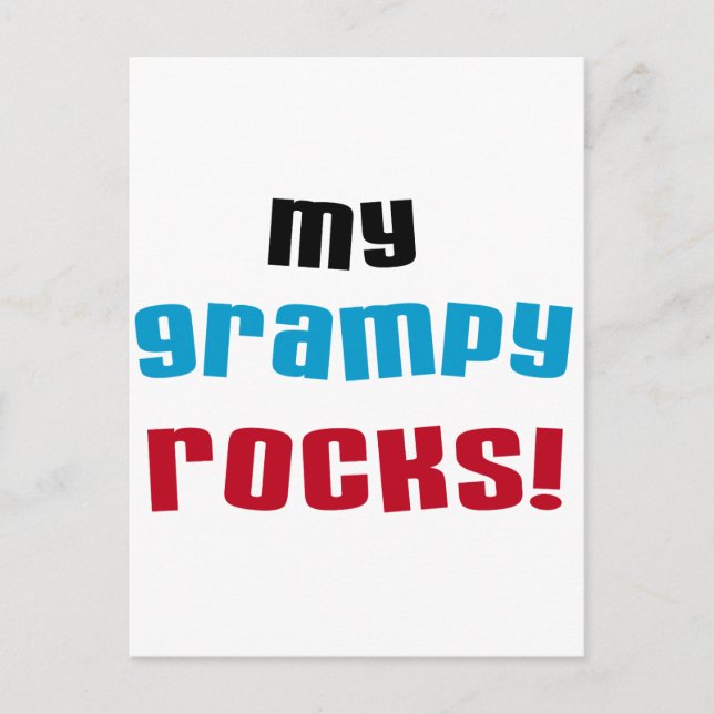 My Grampy Rocks T shirts and Gifts Postcard (Front)