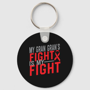 My Gran Gran's Fight is My Fight Blood Cancer Awar Key Ring
