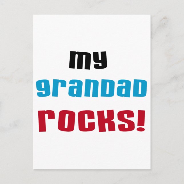 My Grandad Rocks T-shirts and Gifts Postcard (Front)