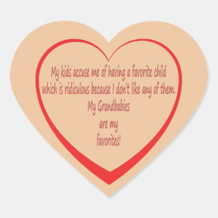 My Grandbabies are my Favourites Heart Sticker