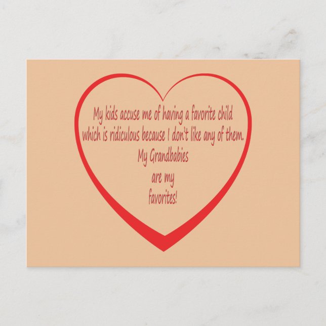 My Grandbabies are my Favourites Postcard (Front)