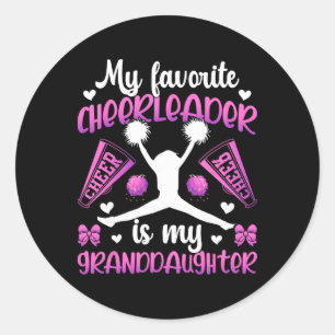 My Granddaughter Cheer Grandma Cheerleading Grandm Classic Round Sticker