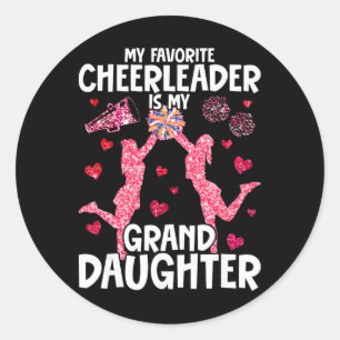 My Granddaughter Cheer Grandma Cheerleading Grandm Classic Round Sticker