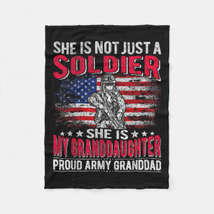 My Granddaughter My Soldier Proud Army Granddad Gr Fleece Blanket
