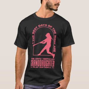 My Granddaughter Plays Softball Funny Design For G T-Shirt
