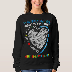 My Granddaughter's Fight Blue Autism Awareness Puz Sweatshirt