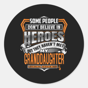 My Granddaughters Fight Is My Fight Leukaemia Awar Classic Round Sticker