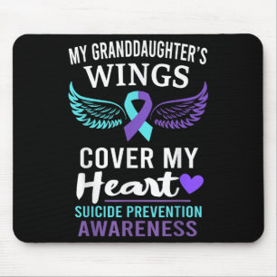 My Granddaughters Wings Cover Heart Suicide Awaren Mouse Pad