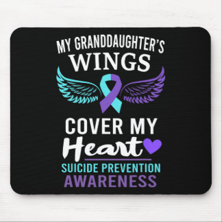 My Granddaughters Wings Cover Heart Suicide Awaren Mouse Pad