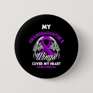 My Granddaughter's Wings Cover My Heart End Overdo 6 Cm Round Badge