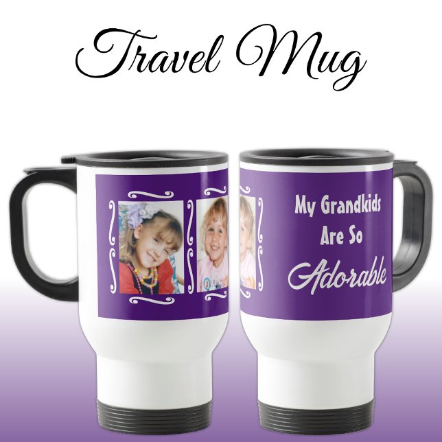 My grandkids are adorable add photos purple travel mug (Creator Uploaded)