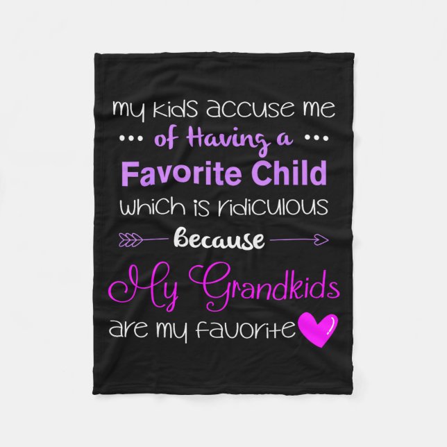 My Grandkids Are My Favorite Funny Grandma  Fleece Blanket (Front)