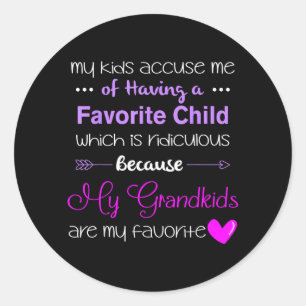 My Grandkids Are My Favourite Funny Grandma Classic Round Sticker