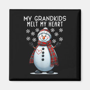 My Grandkids Melt My Heart Snowman Grandparent Magnet