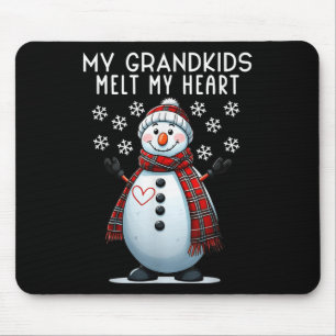 My Grandkids Melt My Heart Snowman Grandparent Mouse Pad