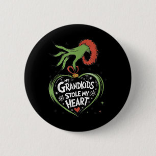 My Grandkids Stole My Heart Christmas Family 6 Cm Round Badge