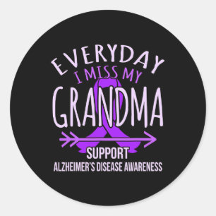 My Grandma Alzheimerheimer's Disease Awareness Rib Classic Round Sticker